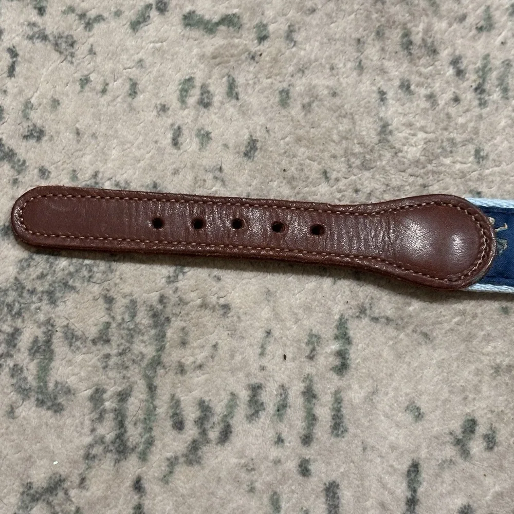 J. Bailey Buddy Belt Embroidered Canvas Leather Kids Size 20 EUC Crab